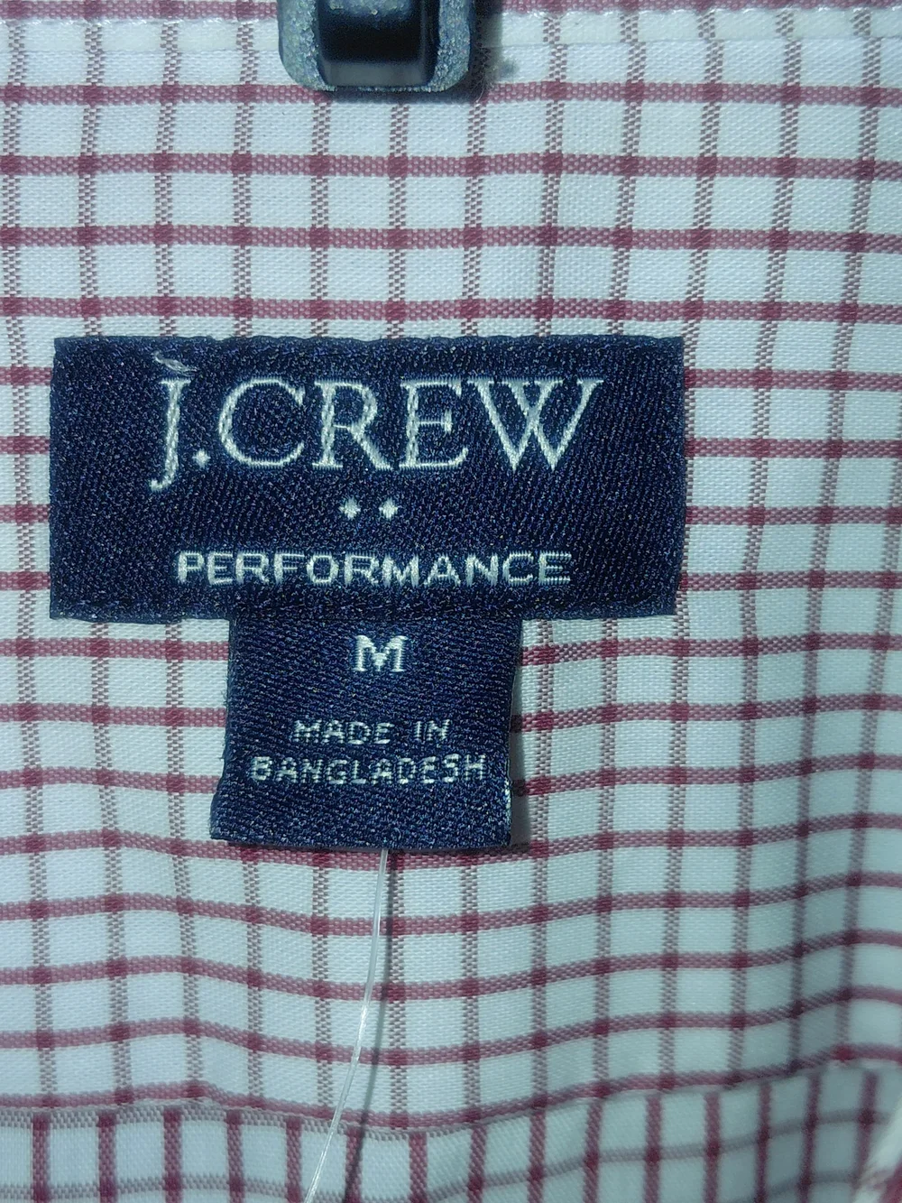 NWT J.CREW Sz M Red/White Micro-Check Dress Shirt